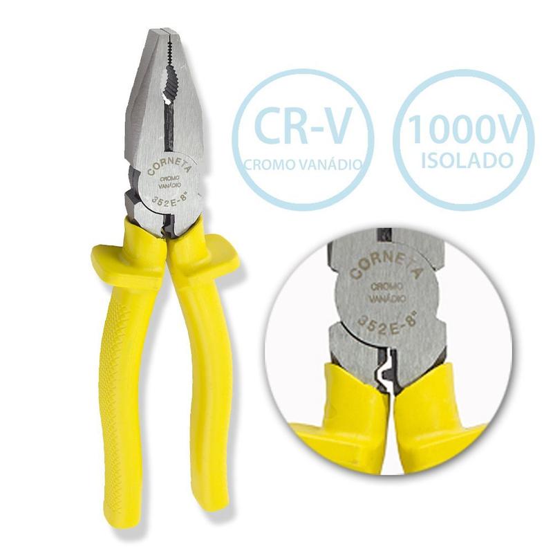 Alicate Universal Eletricista 8 Pol Isolado 1000v NBR9699 Corneta